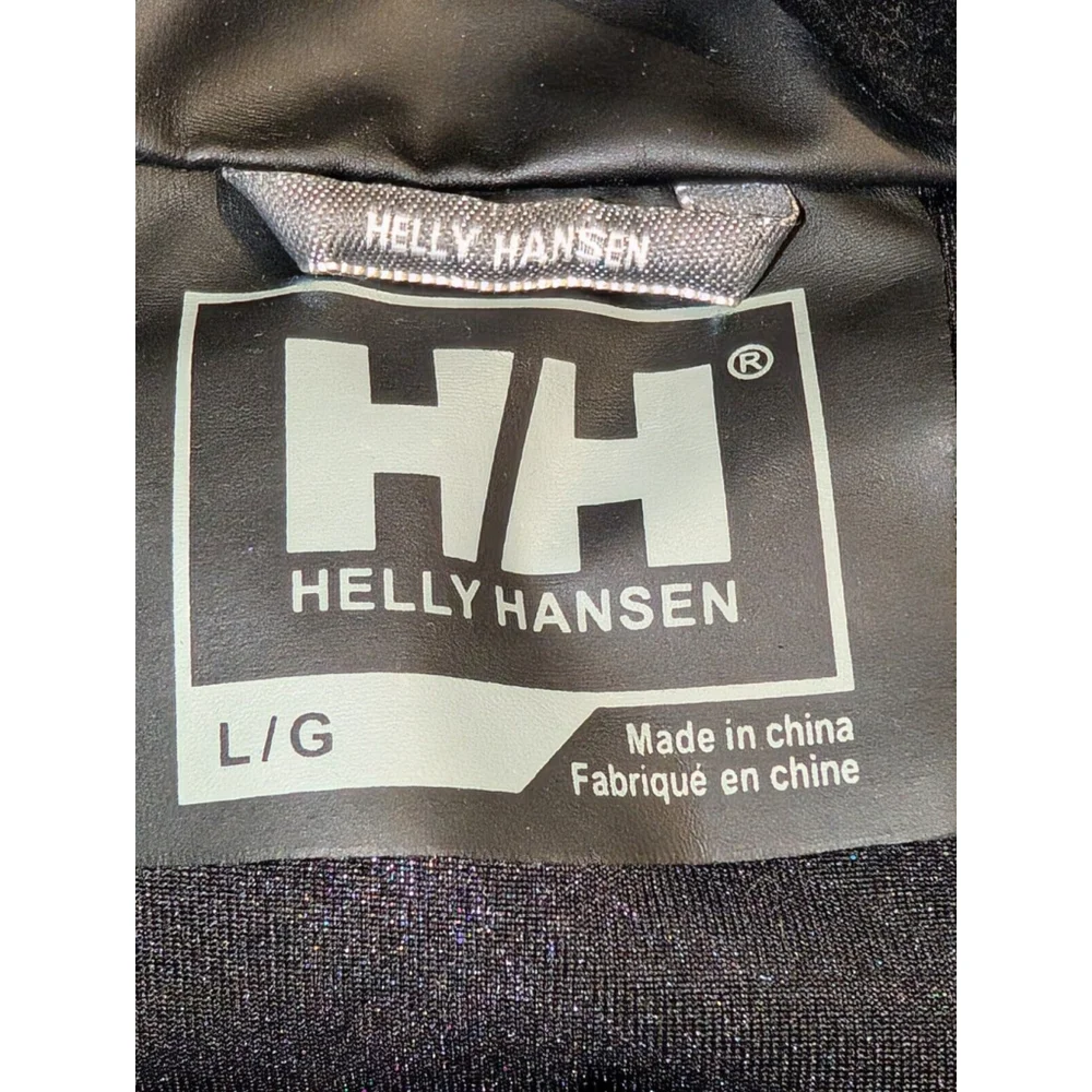 Helly Hansen Black Windbreaker Jacket Size Large Removable Hood Outdoors Luxe